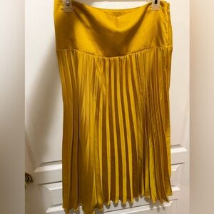 Banana Republic Yellow Midi Skirt with Side Zipper Size US 4